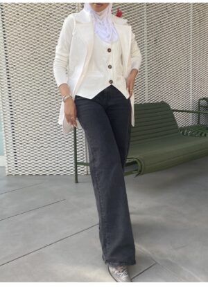 White blazer + waistcoat
