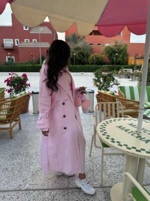 Linen pink coat 💕